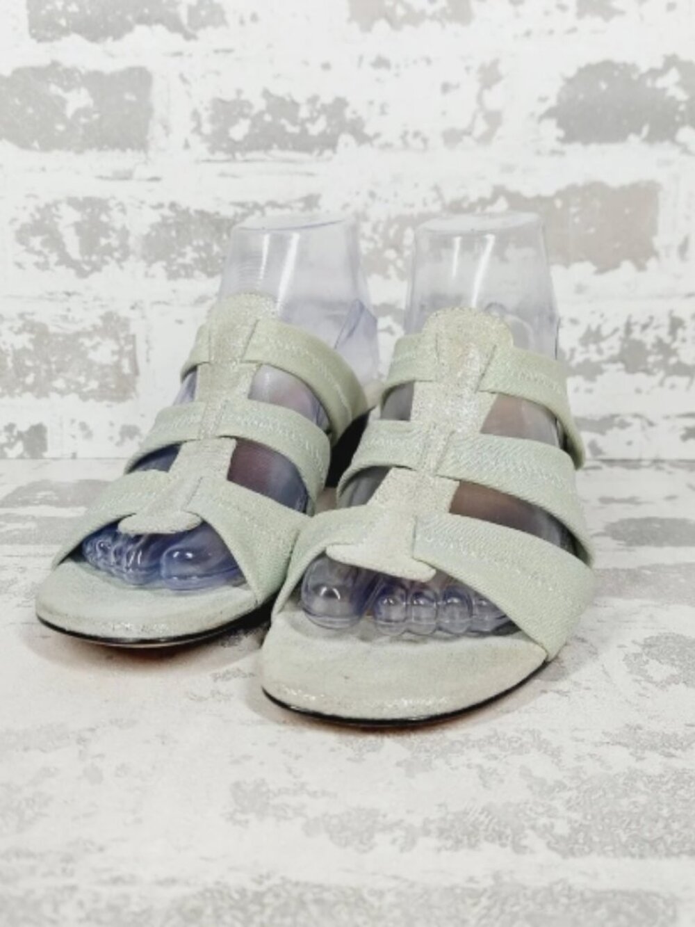 Donald J. Pliner HAIA Open Toe Silver Metallic Sandals Size 6 M